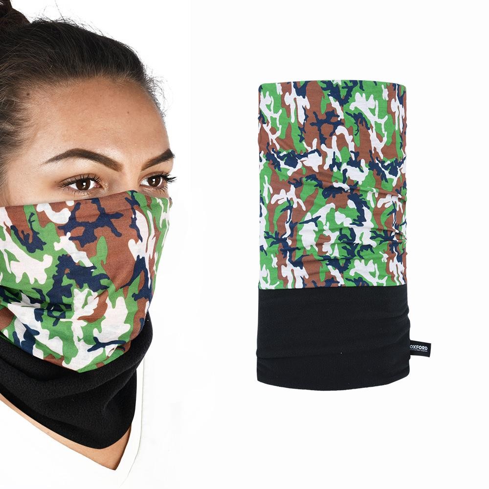 Oxford Snug Motorcycle Motorbike Thermal Windproof Neck Tube Camo Green