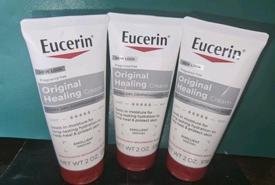 3X EUCERIN Original Healing Emollient Rich Creme 2 oz * Fragrance Free