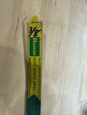 Hanson 3/8โ High Speed Drill Bit HSS Stock No. 60124 Made in USA NOS