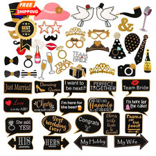 60Pcs Wedding Photo Booth Props, Props for Photos Colorful