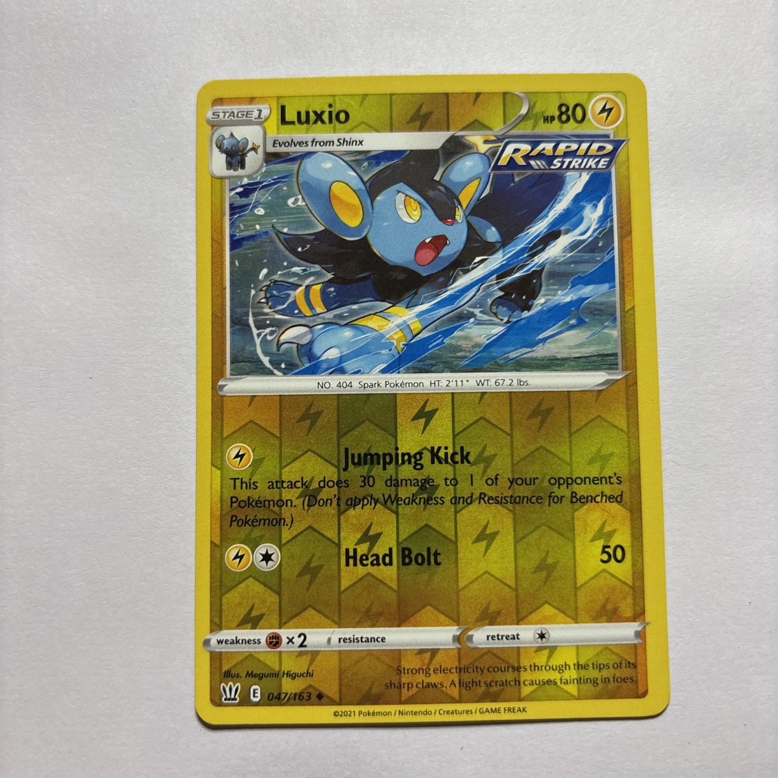Luxio Reverse Holo - 047/163 - Battle Styles Pokemon 2021