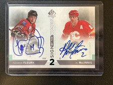 2013-14 UD SP Authentic Sign of the Times Auto /25 Theoren Fleury Al MacInnis 