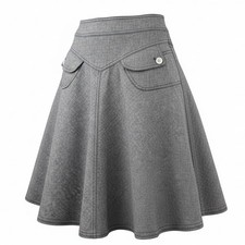 Necessary Objects Blue A-Line Midi Skirt Womens Medium Made in USA preppy office