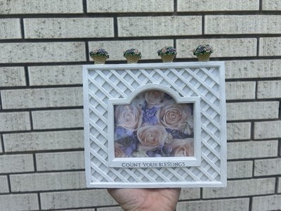 Vintage 1990s Vandor  Count Your Blessings  Frame White Lattice  Shabby Chic