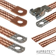 AUPROTEC Car Earth Strap Cable Battery Lead Flexible Tinned Copper Braid