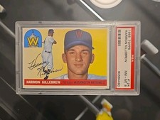 1955 TOPPS #124 HARMON KILLEBREW RC NATIONALS HOF PSA 8