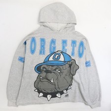 Vintage Georgetown Hoyas Spell Out Sweatshirt Hoodie Size Medium 90s NCAA