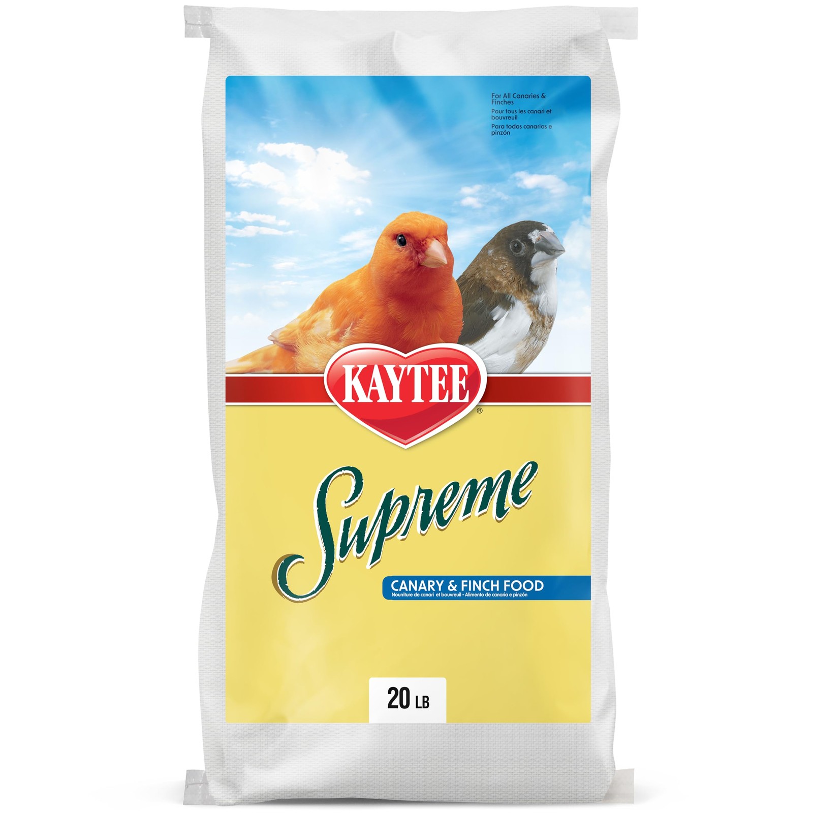 Kaytee Supreme Pet Canary & Finch Food, 20 lb Bag - Natural 