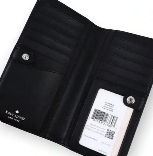 NEW Kate Spade Staci Large Slim Bifold Wallet -  Nimbus Grey