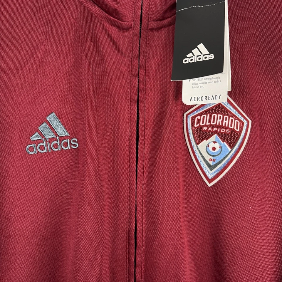 Adidas Colorado Rapids Jacket Size Medium Red Gray Full Zip Track Jacket NWT - Image 3 of 4