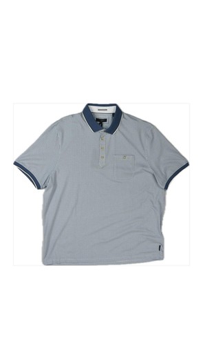 Ted Baker Mens Blue Multi Sekii Geo Print Regular Fit Polo Shirt 7 3XL $115 NEW - Picture 2 of 5