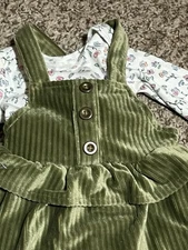 Adorable 2 Pc Jumper 12 Mn & Bodysuit  6-9 Mn VGUC