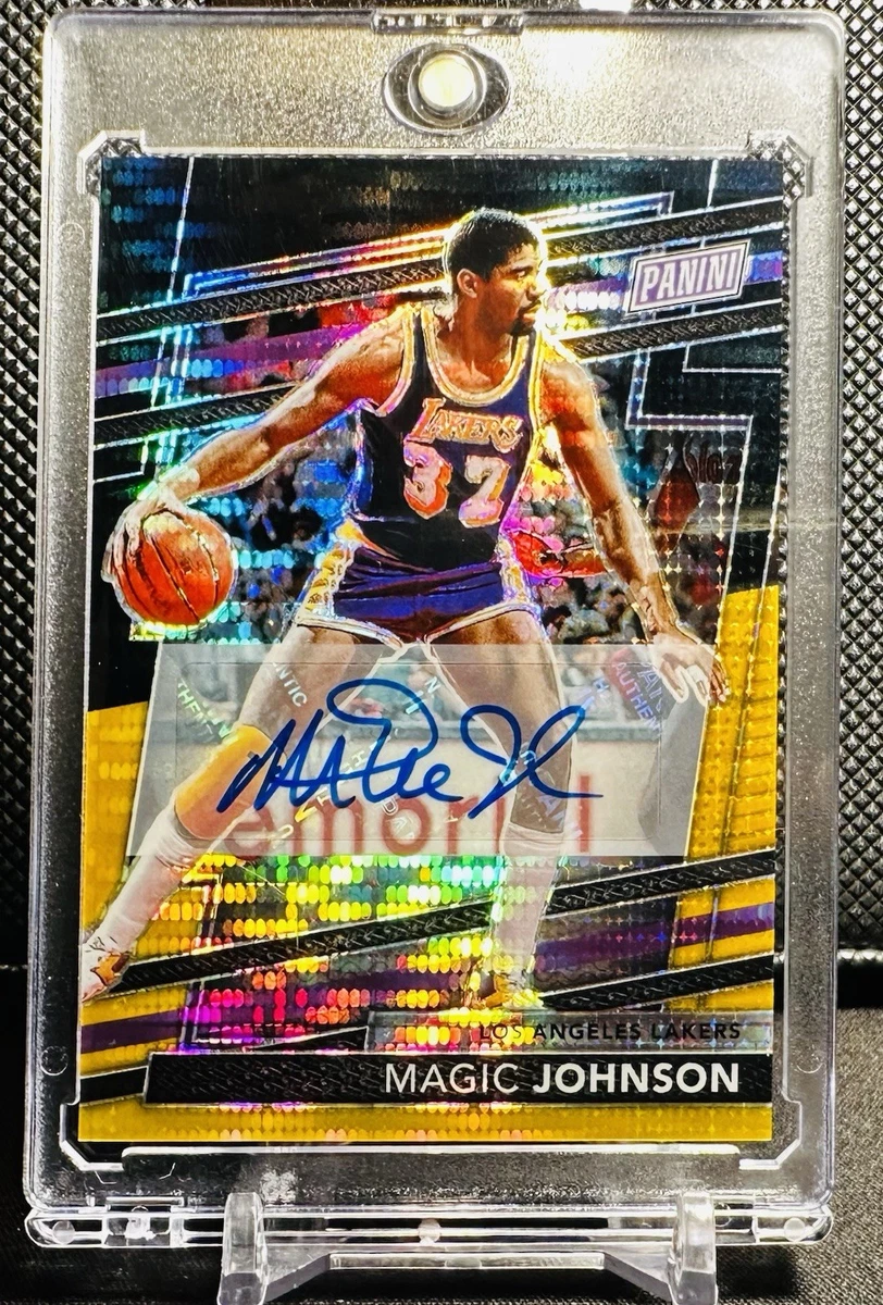 スポーツ選手 Panini Magic Johnson auto /35 Panini Magic Johnson Basketball Autographed Sports Trading Cards