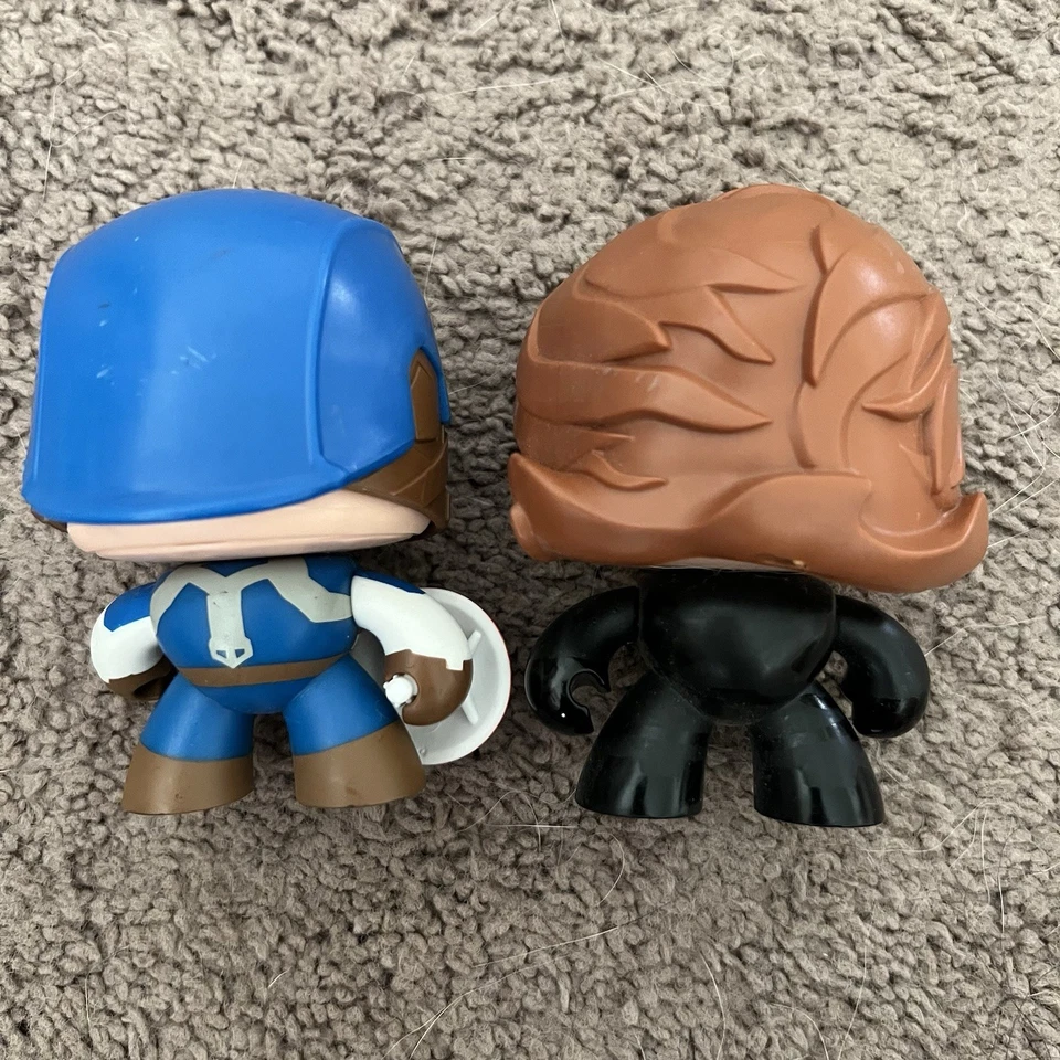 Lote de 2 bonecos Mighty Marvel Muggs Capitão América e Viúva Negra - Hasbro - Imagem 2 de 2