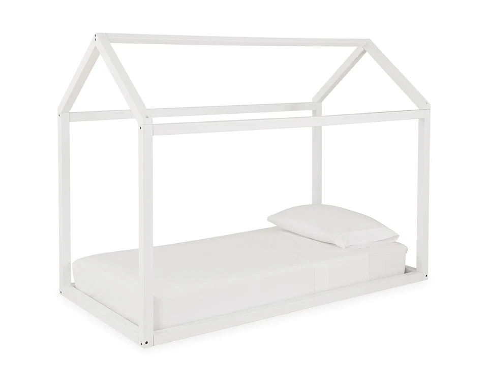 Ashley Flannibrook 签名设计当代房屋床架,双床,白色 — 第 2/3 张图片