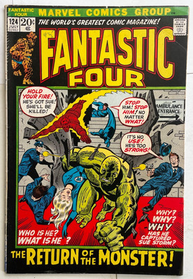Fantastic Four #124 **TORCH WITH FLAME HAIR** -Marvel Comics -1972