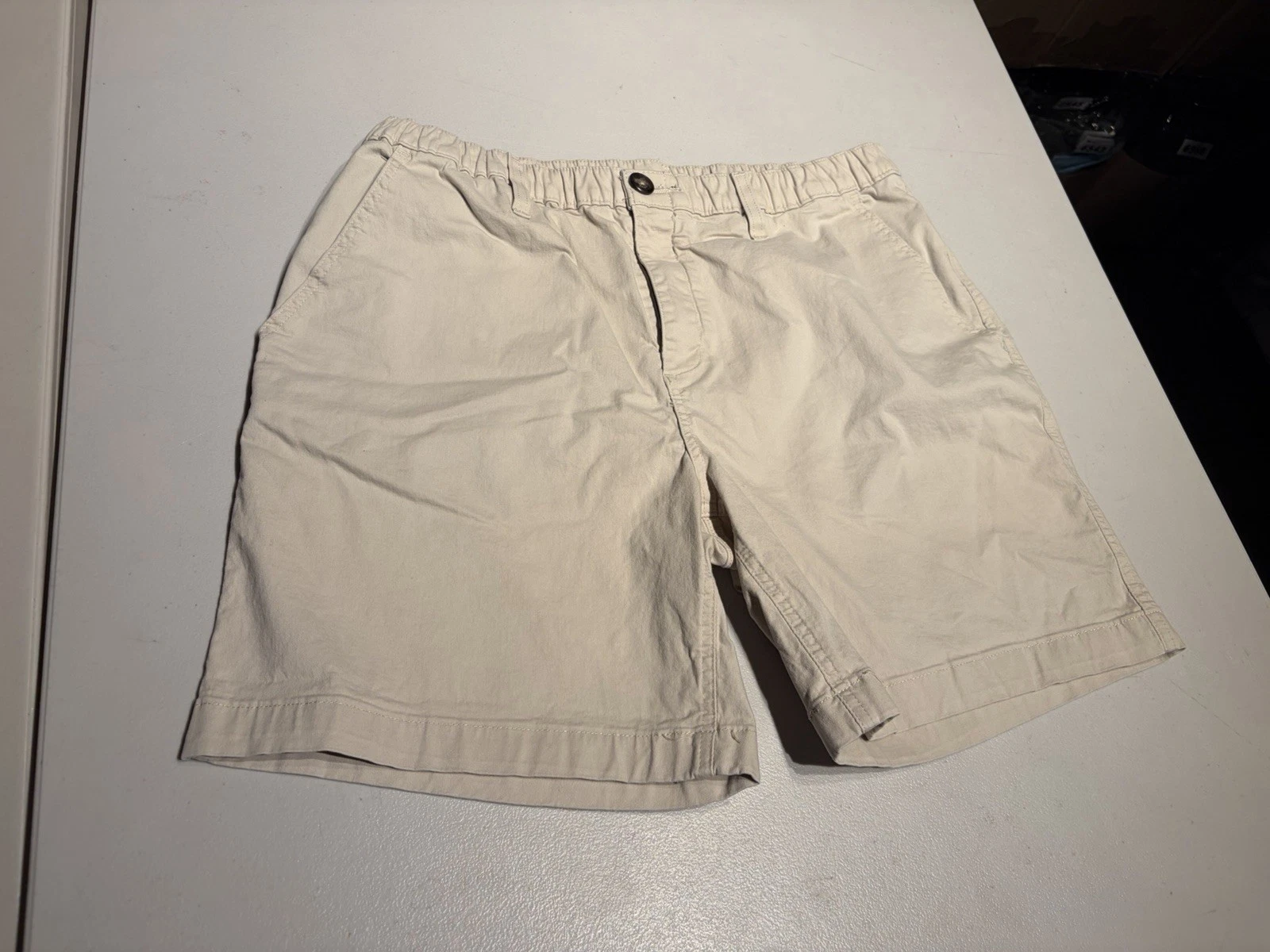Chubbies Shorts Men's XL Khaki Brown 7.5" inseam Elastic Waist Cotton Casual
