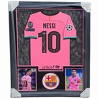 Lionel Messi Signed Jersey Framed Autographed Barcelona 34x42 COA BAS Beckett