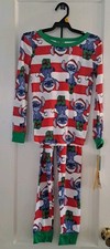 Disney Stitch Christmas Pajamas Children's 2 Piece Size 10