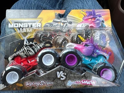 2026 Monster Jam RACING STRIPES Vs SPARKLE Truck 2 Pack Series 35 New Release