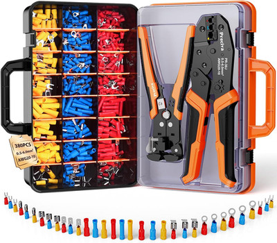 Crimping Tool for Insulated Terminals Wire Connectors, AWG20-10 Ratchet Crimper