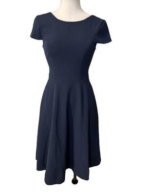 Dress The Population Livia Dress S Cap Sleeve Fit & Flare Midnight Blue NEW  $198 | eBay