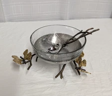 Micahel Aram Butterfly Gingko Glass Nut Dish With Spoon