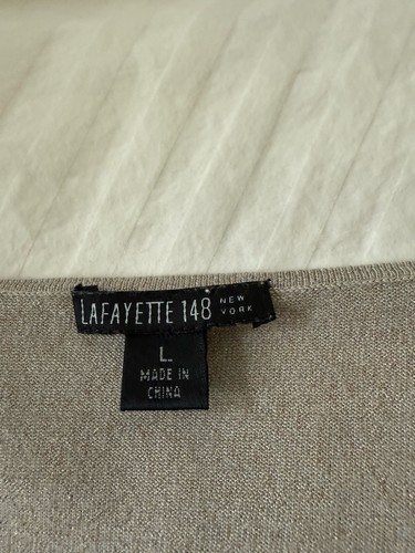 LAFAYETTE 148 NEW YORK CACHEMIR LUREX SEDA BEIGE METÁLICO SIN MANGAS TALLA L - Imagen 5 de 7