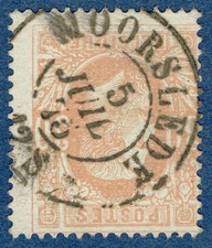 [st4318] BELGIUM 1875 Scott#34 w/cancel  double circle MOORSLEDE  RARE