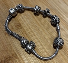 Pandora Armband, 7 Charms, mit Sicherheitsverschluss