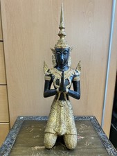 Buddha-Bronze- Statue 45cm. Thail&auml;ndischer Tempelw&auml;chter (Teppanom)