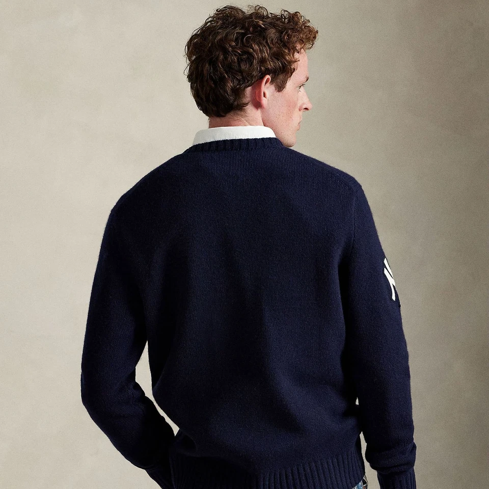 Polo Ralph Lauren  Navy Yankees Wool Bear Sweater Extra Large - Image 2 of 4