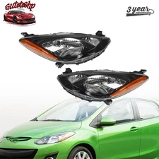 For 2011-2014 Mazda 2 Driver&Passenger Side Halogen Headlight LH RH Headlamp