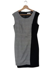 CALVIN KLEIN Etuikleid Damen Kleid Gr. DE 40 schwarz-weiß Casual-Look