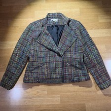 Coldwater Creek Women s Sz 12 L Multi-color Tweed Jacket Career Artsy Unique