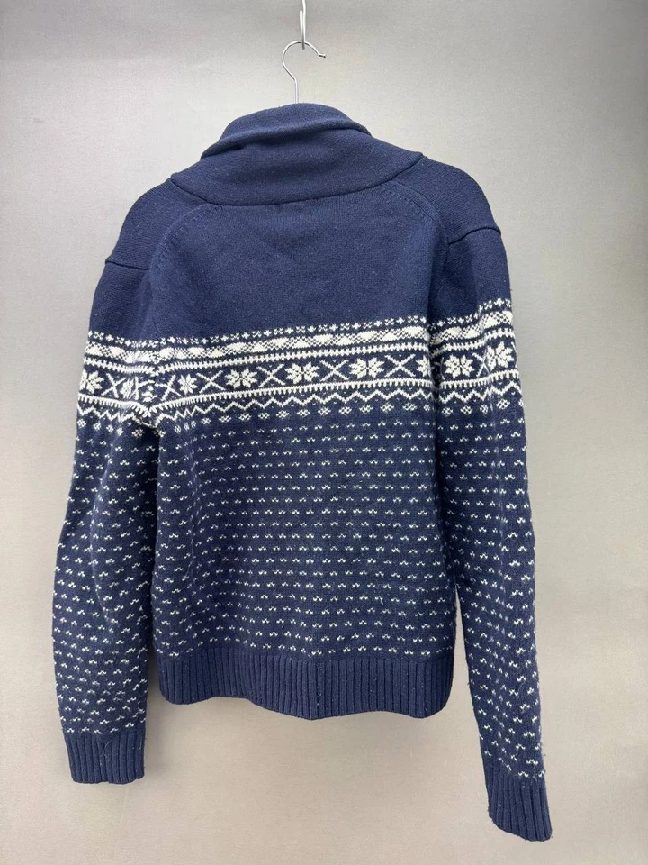 Cárdigan Suéter Brooks Brothers 346 Para Hombres Mezcla de Lana Patrón Nórdico Azul Talla L Foto 2 de 4