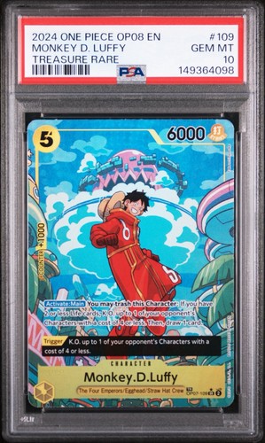 One Piece Monkey D. Luffy Op08-109 Two Legends Treasure Rare PSA 10