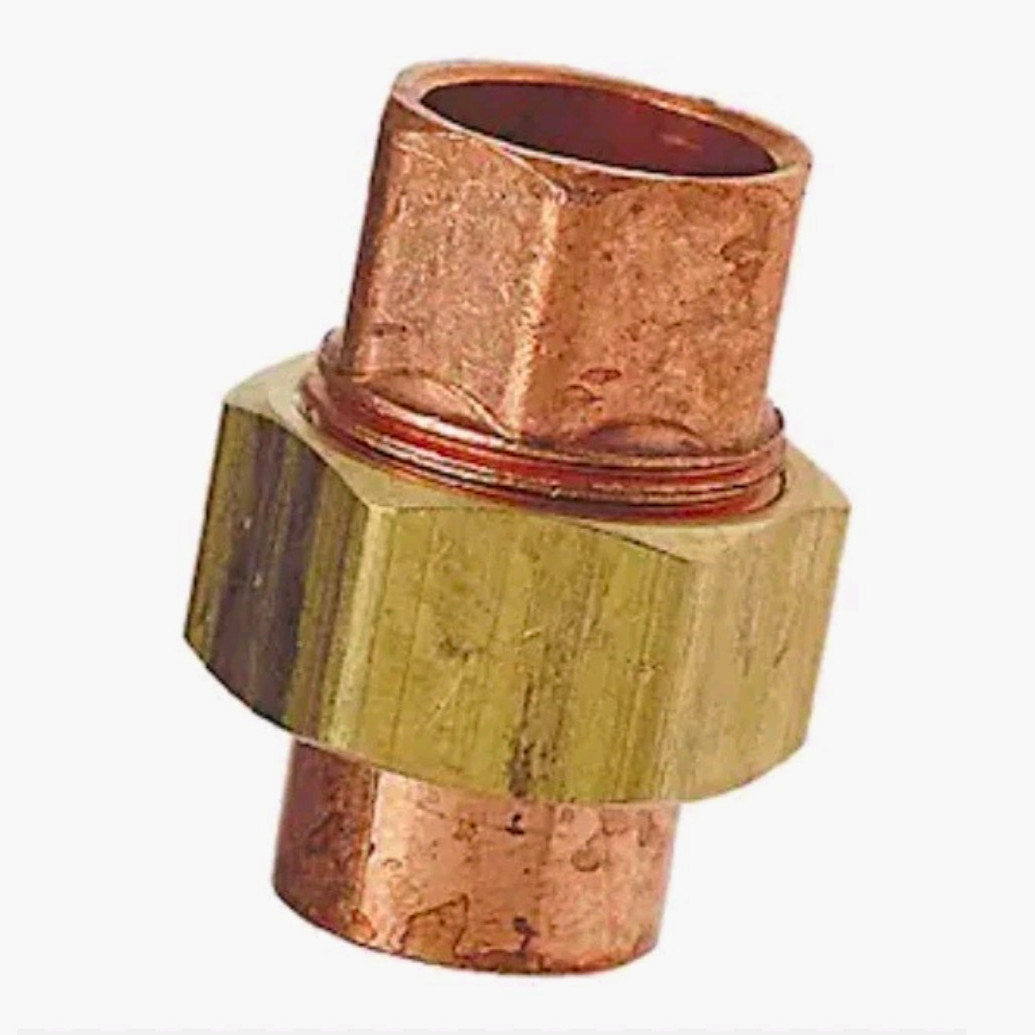 Nibco I633W 1 in Copper x Copper Union, Brass Nut, Straight, Unfinished