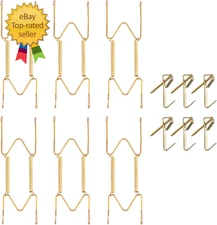 Bilillo 6 Pieces Invisible Heavy Duty Plate Holder, Stainless Steel Plate Hanger