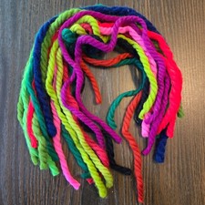 Lot 17 24" Vintage Yarn Hair Tail Ties Ribbons 80s