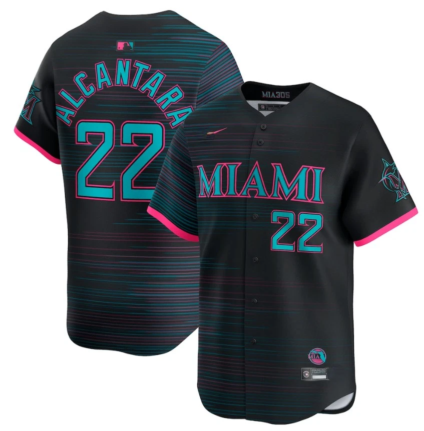 Men's Marlins Black 2025 City Connect  Jersey