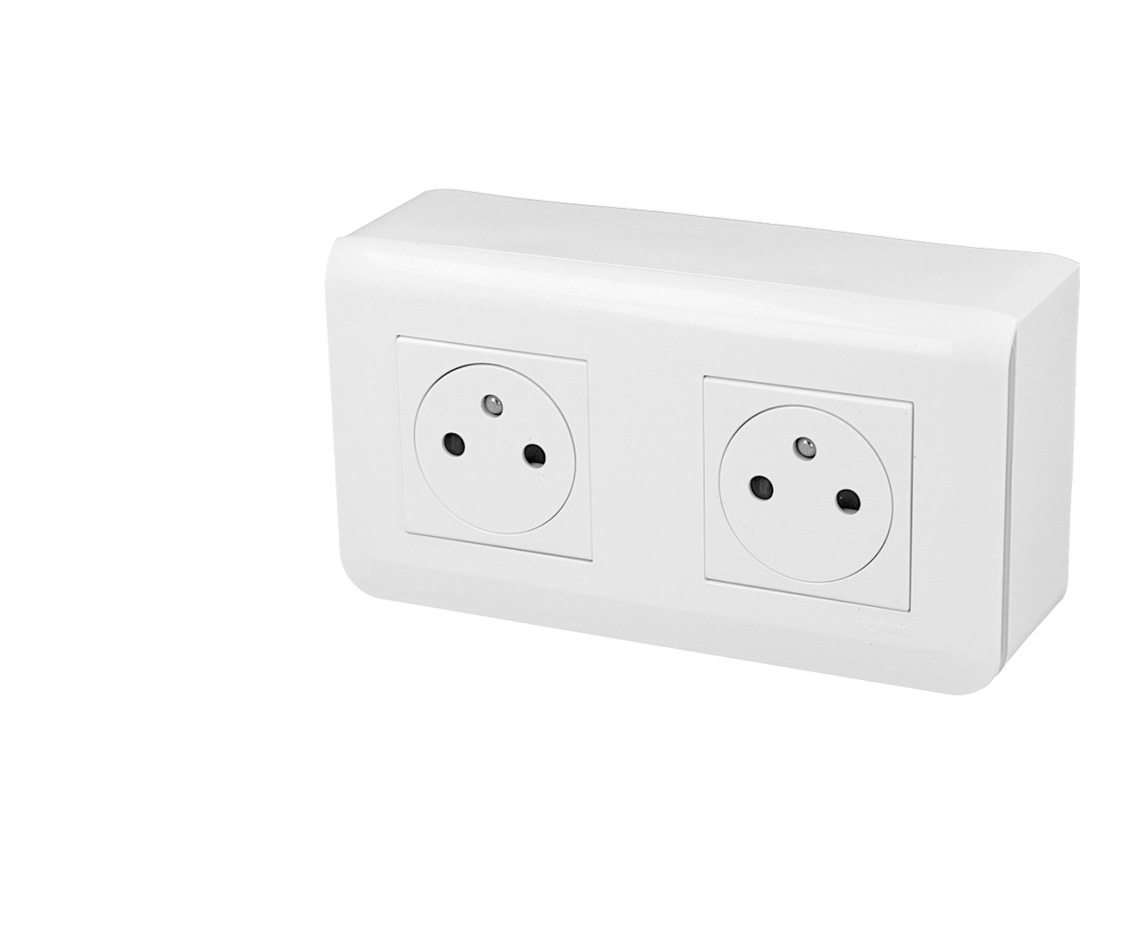 Prise électrique double Legrand Mosaic surface affleurante anti-poussière