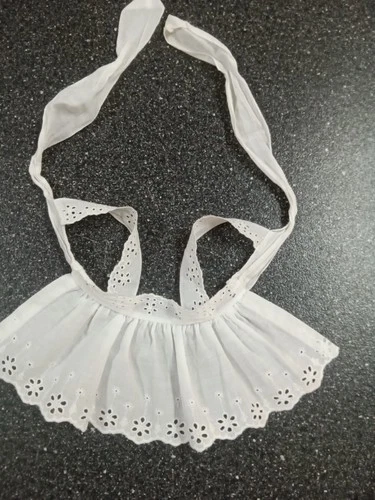 1960's Chatty Cathy Doll White Eyelet Apron, Excellent Pre-owned