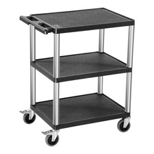 3-shelf Utility Cart 300 Lbs 27.6 X 18.1-inch Service Cart With Wheels