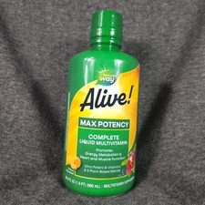 Nature’s Way Alive! Max Potency Multivitamin Liquid, Citrus Flavor - 30.4oz 9/25