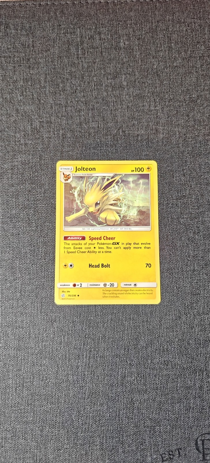 Pokemon TCG Jolteon 70/236 SM Cosmic Eclipse Regular Non Holo Uncommon Card nm