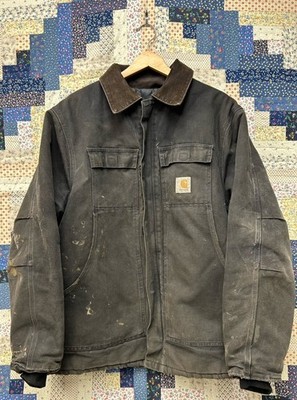 Vintage 90's CARHARTT Traditional Artic workwear jacket XL Quilted Distressed