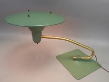 Mid Century atomic age Wheeler Sight Light Flying Saucer desk lamp MCM green
