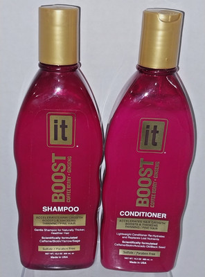NEW 2 Bottles IT Boost Shampoo & Conditioner Coffee Berry w Ginseng 10.2 oz Each