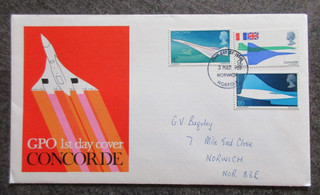 ROYAUME UNI timbre lettre CONCORDE AVIATION en 1989 lot NQ480